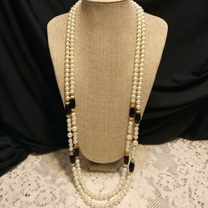 2 Vintage Strands Faux Pearl Necklaces EUC